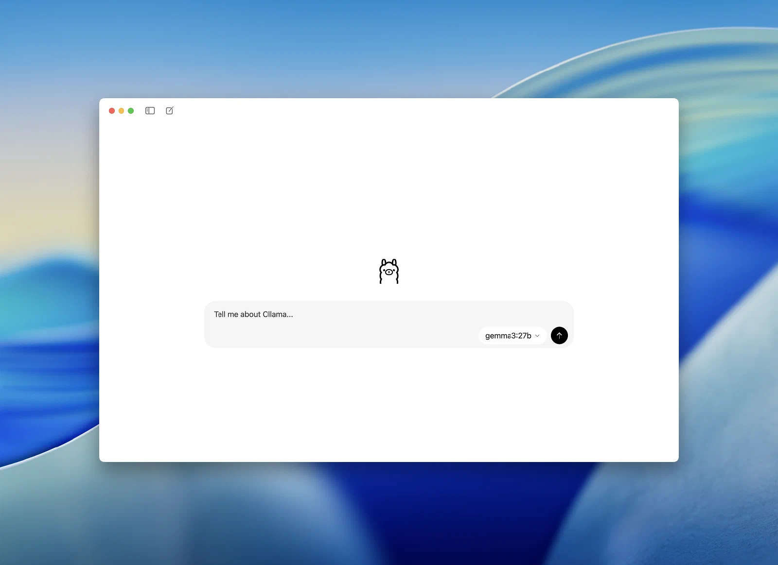 Ollama 桌面应用的模型选择与对话输入框